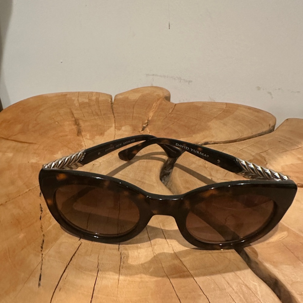 David Yurman Tortoise Shell Sunglasses with Silver Accents